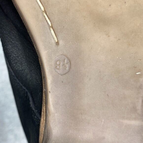 Diba Booties Womens 9.5M Black Leather Eli Boots Combat Lace Up Cap Toes - Picture 3 of 11